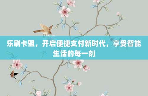 乐刷卡盟，开启便捷支付新时代，享受智能生活的每一刻