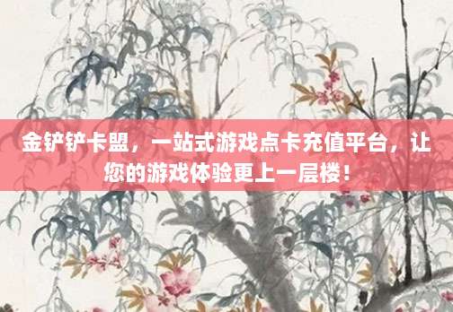 金铲铲卡盟，一站式游戏点卡充值平台，让您的游戏体验更上一层楼！