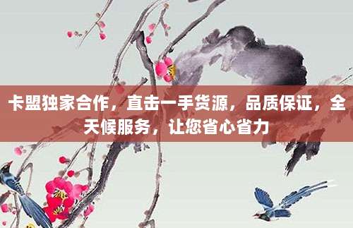 卡盟独家合作，直击一手货源，品质保证，全天候服务，让您省心省力