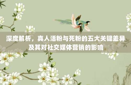 深度解析，真人活粉与死粉的五大关键差异及其对社交媒体营销的影响