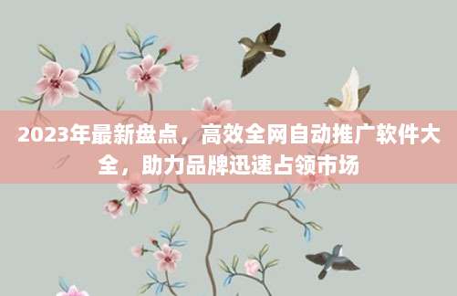 2023年最新盘点，高效全网自动推广软件大全，助力品牌迅速占领市场