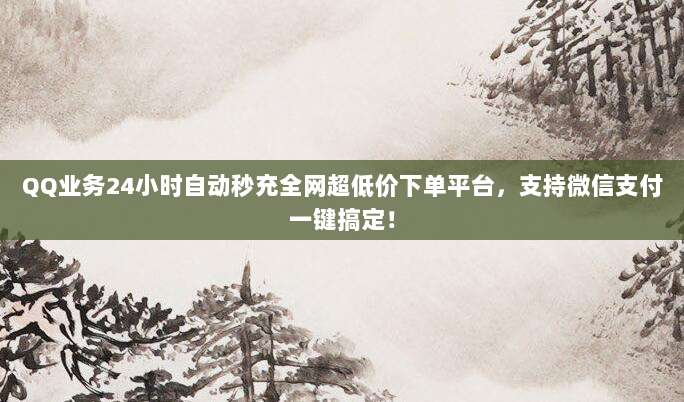 QQ业务24小时自动秒充全网超低价下单平台，支持微信支付一键搞定！