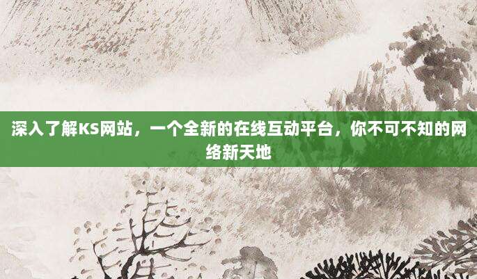 深入了解KS网站，一个全新的在线互动平台，你不可不知的网络新天地