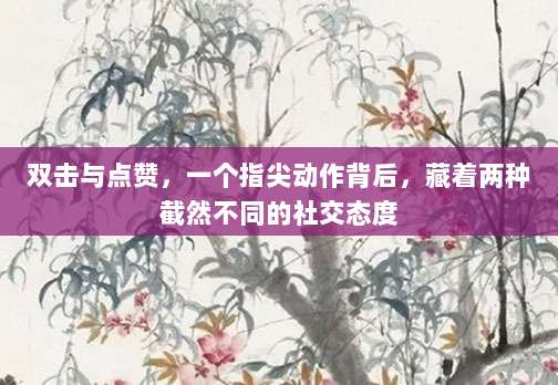 双击与点赞，一个指尖动作背后，藏着两种截然不同的社交态度